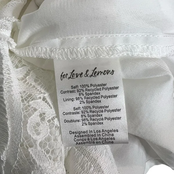 For Love and Lemons Mimi Mini White Lace Dress Size Medium NWT - Image 8