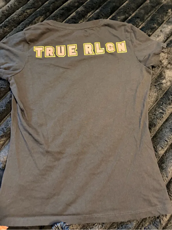 True Religion Black V-Neck Tee - Image 4