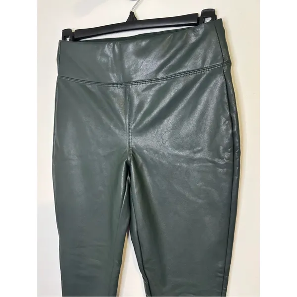 GB Gianni Bini Faux Leather Leggings in Deep Forest Green Size Small - Image 3