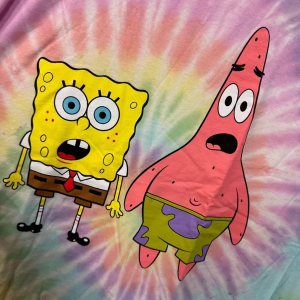 SpongeBob Best Friends Forever tiedye T-shirt size 2XL - Image 4