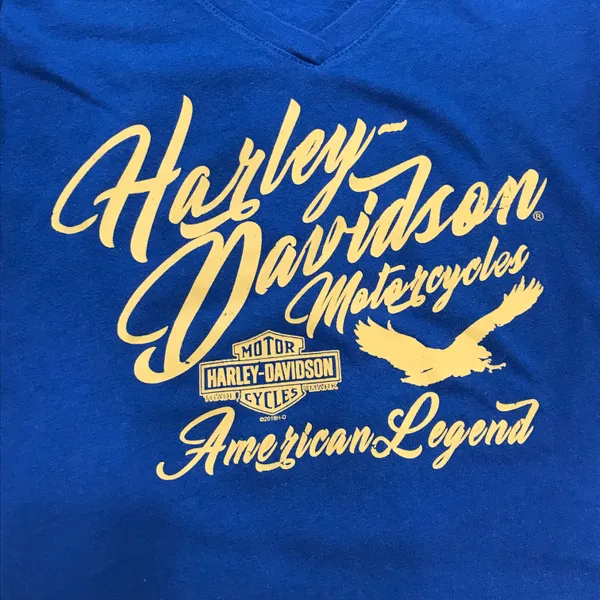 Harley Davidson Blue Windy City Tee M - Image 3