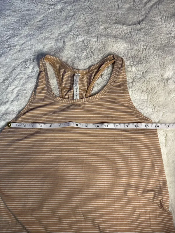 Lululemon Brown & White Striped Tank Top – Size 8 - Image 6
