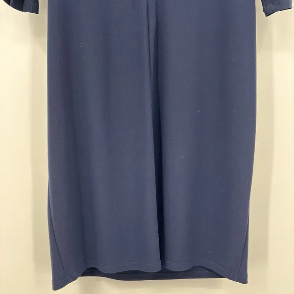 Lauren Ralph Lauren Black Label Sheath Dress Navy Twist Front 3/4 Sleeves Size 6 - Image 8