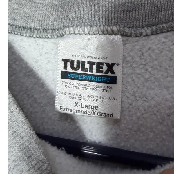 Vintage Tultex Ugly Christmas‎ Sweatshirt Gray XL Made in USA 90s - Image 5
