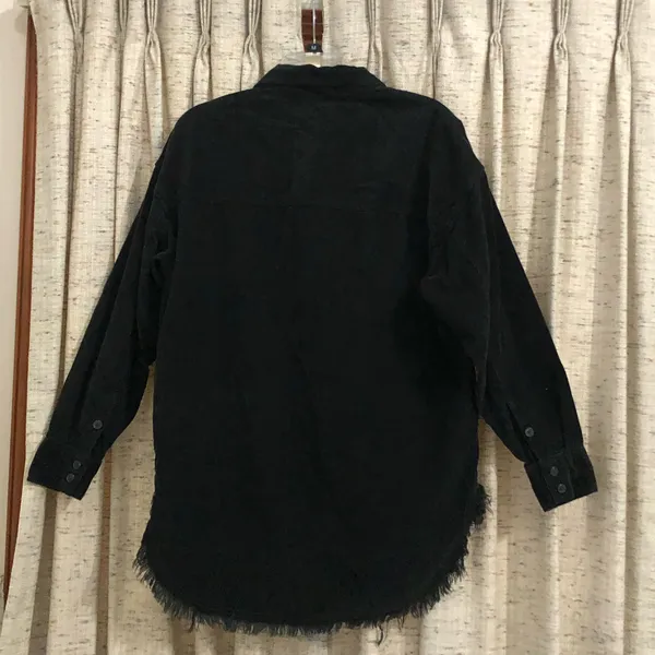 OFFLINE by Aerie Black Corduroy Quarter Zip Shacket - Image 7
