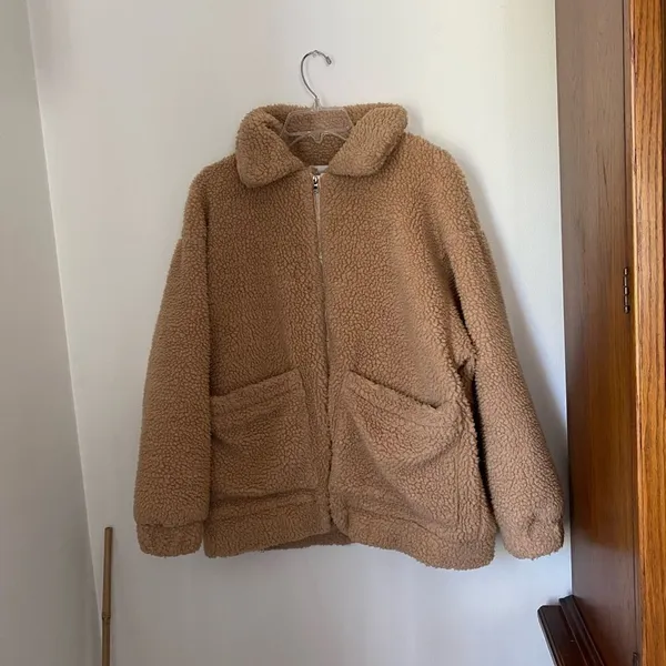 I AM GIA Teddy Jacket XS Camel Sherpa Zip Streetwear Coat Women - Image 6