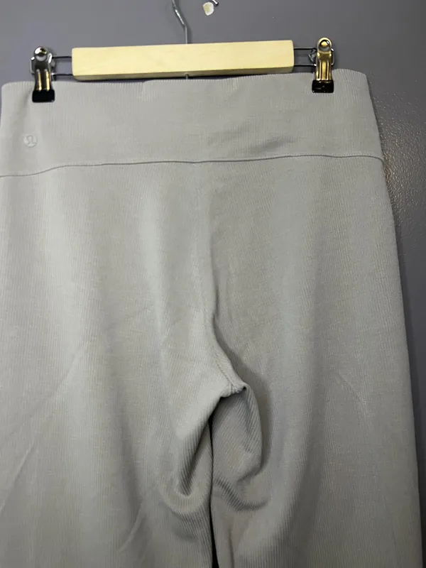 Lululemon Pants Womens 10 Gray Ribbed Knit Zip Hem Lounge Sweatpants LW5EUBS - Image 6