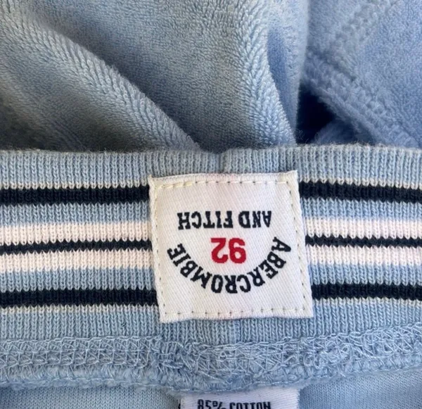 Vintage Y2K Abercrombie & Fitch Terry Cloth Skirt Blue XS Pockets Bella Twilight - Image 5