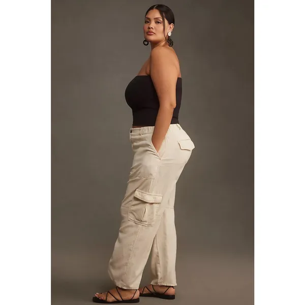 Anthropologie Pilcro Linen Cargo Pants Ivory Wide Leg NWT XL - Image 13