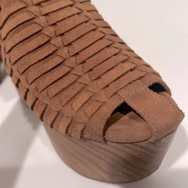 Windsor Smith chunky boho Platforms, suede leather, camel color, sz 6, TTS - Image 9