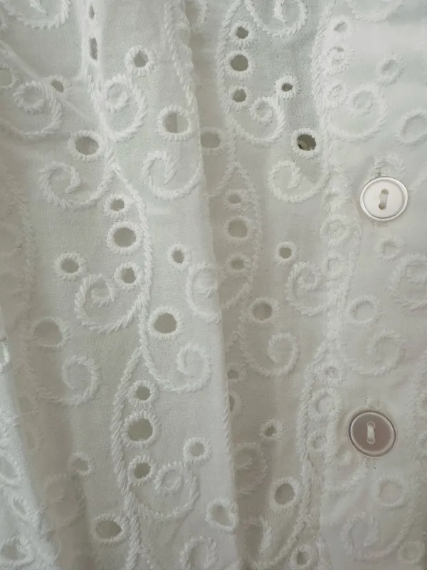 Anthropologie The Tobie Eyelet Mini Shirt Dress by Exquise, Size SP - Image 10