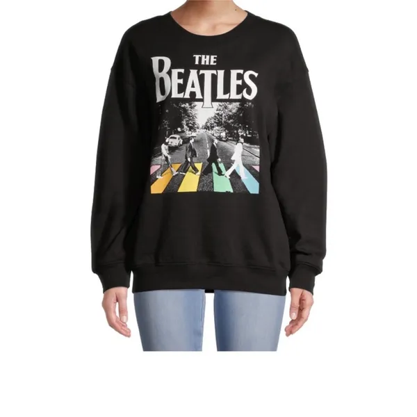 No Boundaries The Beatles Abbey Road Black Crewneck‎ Sweatshirt Size XS - Image 2