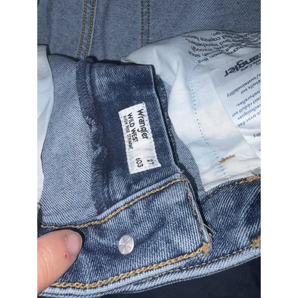 Wrangler Wild West 603 Jeans Women's High Rise Straight Blue Jeans 27 - Image 4