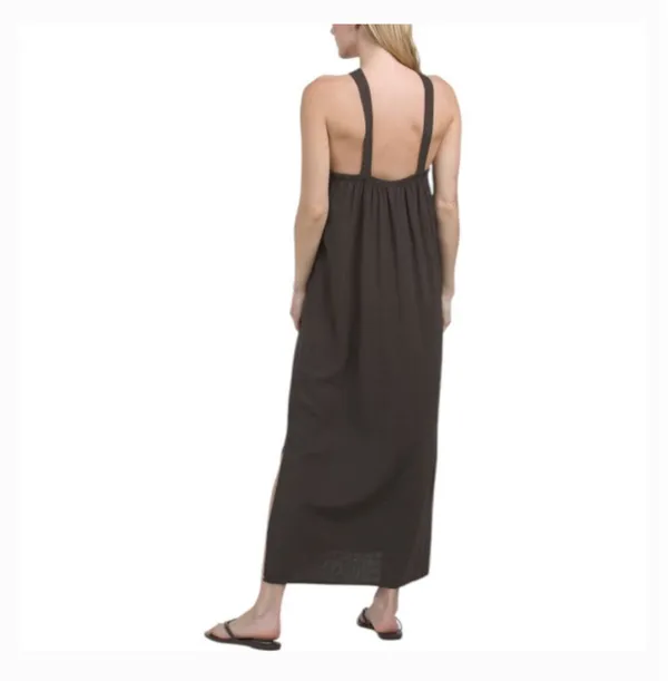 Brown Linen Maxi Starfish Dress - Image 2