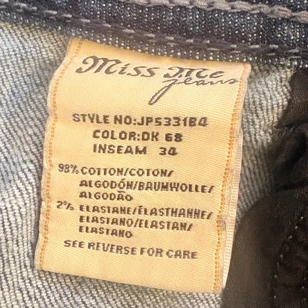 Miss‎ Me Bootcut Jeans Womens 31 Blue Excellent Angel Wing Studded JP5331B4 - Image 4