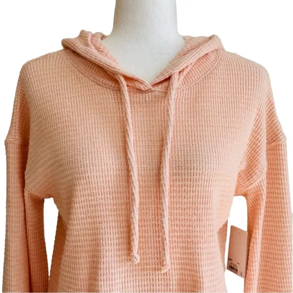SO Hoodie Sweater Peach Kangaroo Pocket Pullover Lightweight Top Small NEW - Image 3