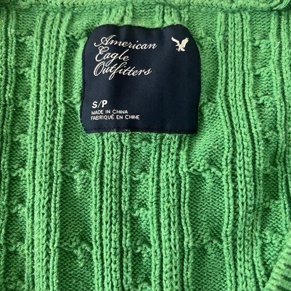 American Eagle Women’s V Neck Cable Knit Sweater S Y2K 2000s Elena Gilbert Bella - Image 3