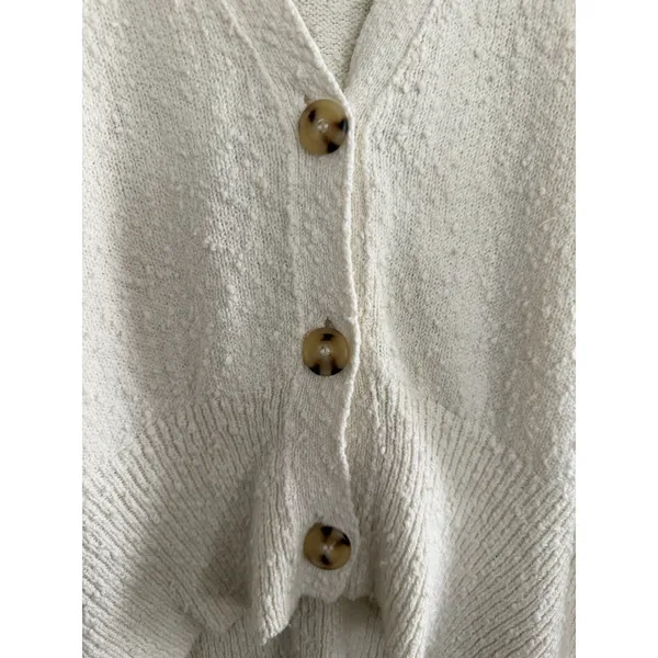Free People Found My Friend Cardigan Ivory‎ Women's Size Small - Image 10