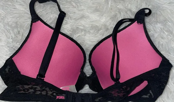 Pink VS: Black Lace Push-Up bra - Image 3