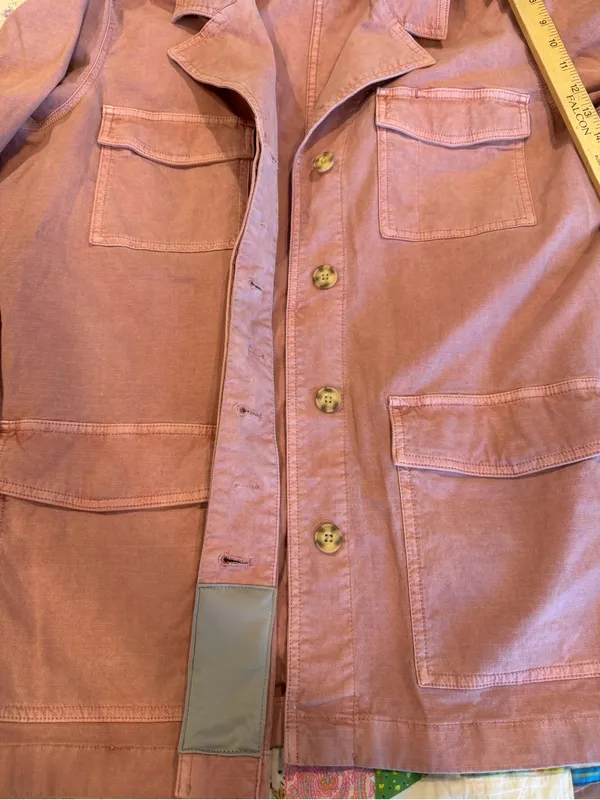 Duluth Trading Utility Field Jacket L Pink Cotton Stretch 4 Pocket Workwear - Image 10