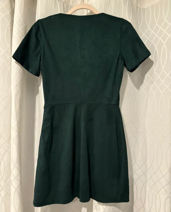 ZARA Green Velvet Dress - Image 2