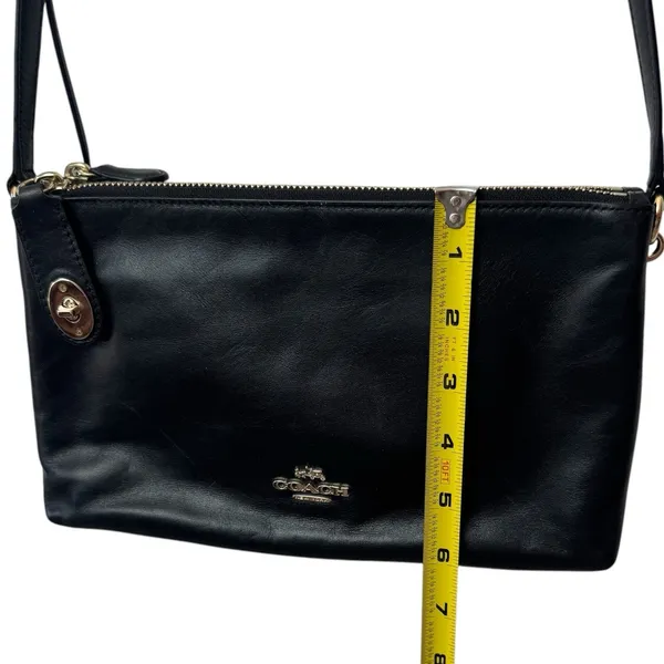 Coach "Crosby" Double Zipper Leather Purse Black Capsule‎ Luxury Old Money Chic - Image 11