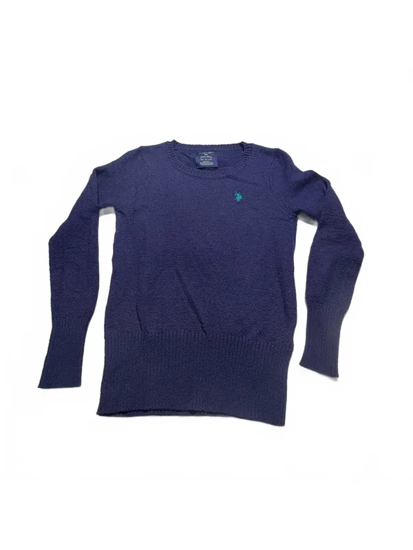 U.S. Polo Assn. Women’s Sweater Size M Navy Blue Crewneck Embroidered Logo - Image 5