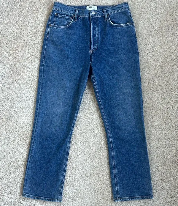 AGOLDE Riley High Waist Denim Crop Jeans in Women's Size 28 - Image 2