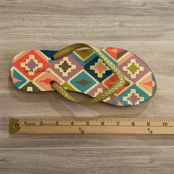 Vera‎ Bradley Flip Flops HACIENDA DIAMONDS Thong Sandals summer Sz 5 - Image 5