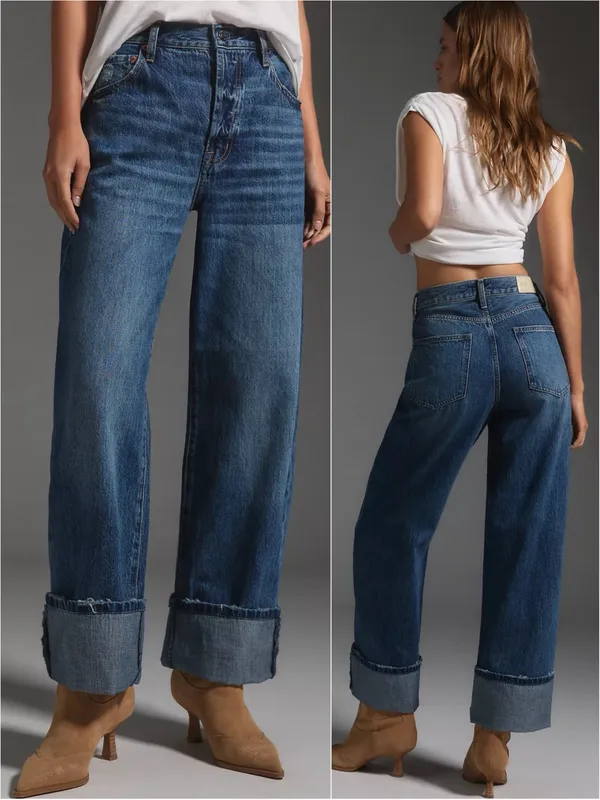 Pistola Ryder High Rise Wide Leg Cuffed Straight Jeans in Fulton Size 26 - Image 2