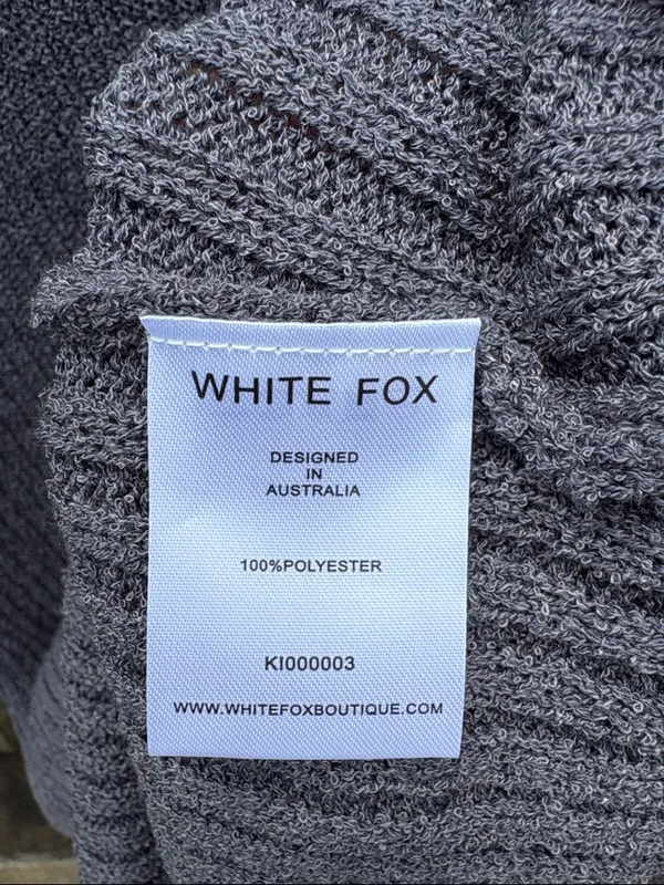 NWT White Fox Get On Down Ribbed Knit Dress Charcoal Size Medium - Image 7