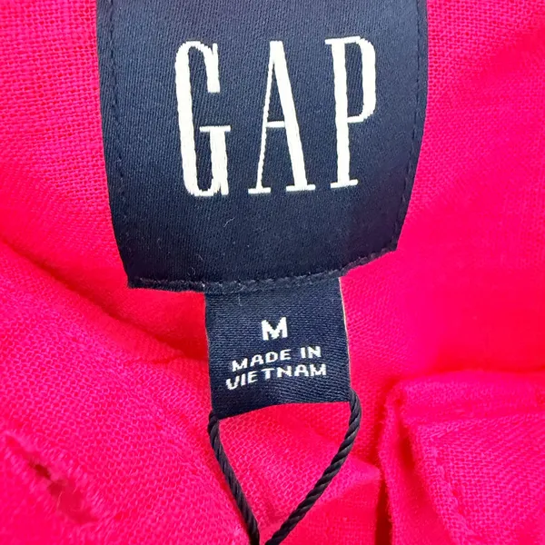 GAP Women's Hit Pink Linen Long Sleeve Button Down NWT - Image 3