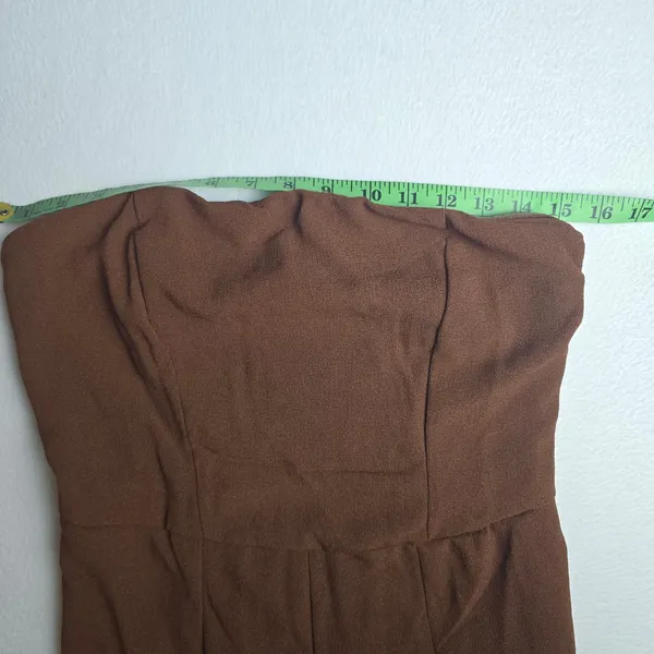 Wild Fable NWT 60O Womens Strapless Wide Leg Jumpsuit Brown Small‎ W9ZZEP - Image 8