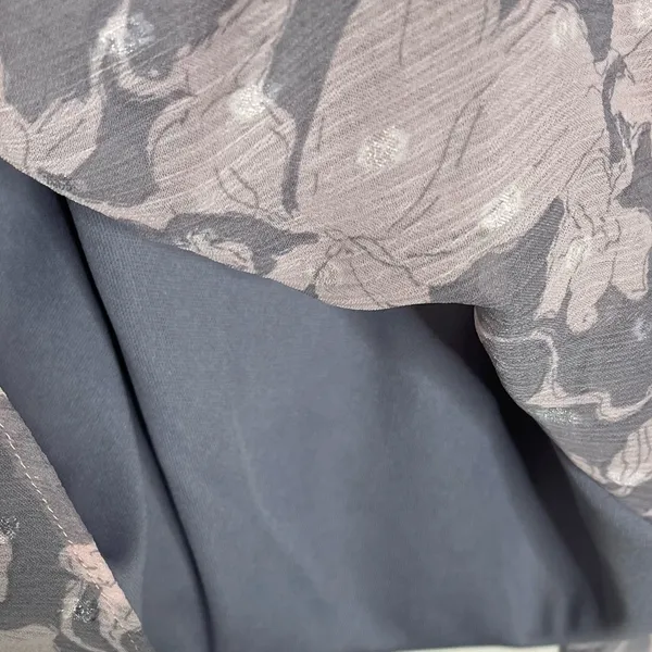 LoveStitch Pink and Grey Floral Sheer Blouse L - Image 13