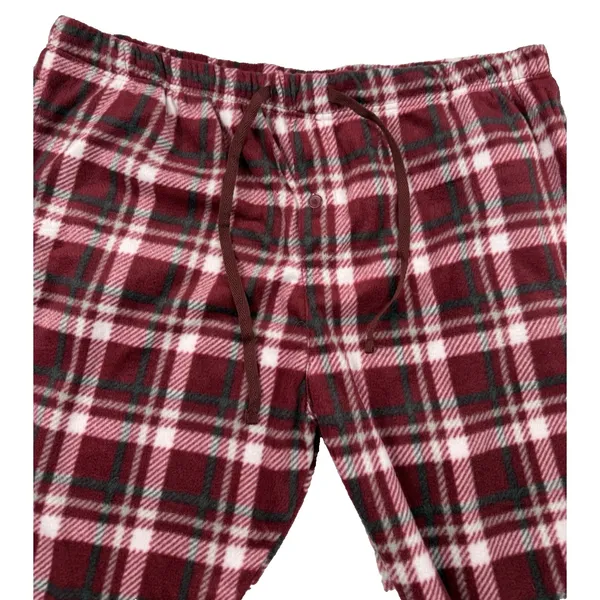 Isotoner Men's Size XL PJ Sleep Set Henley‎ Thermal Top Fleece Pants Plaid Cozy - Image 5
