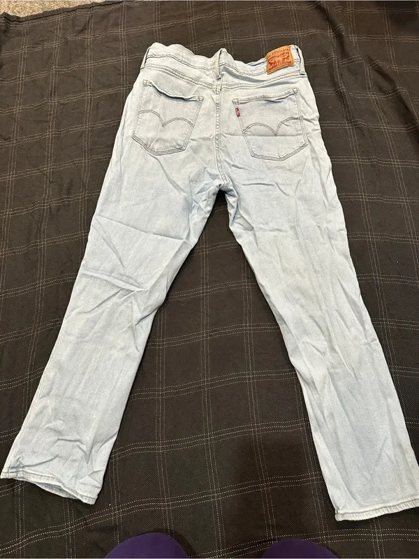 Levi's Light Blue High Rise Straight Jeans - Image 6