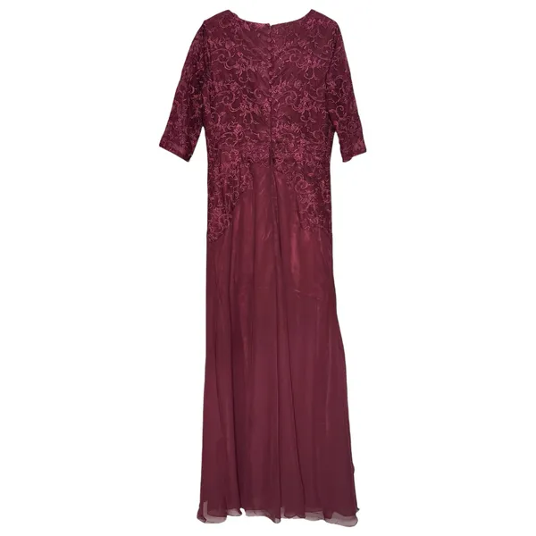 NWT Wedding Dress Gown Dark Romance Whimsigoth Boho Lace Floral Maroon Medium - Image 7