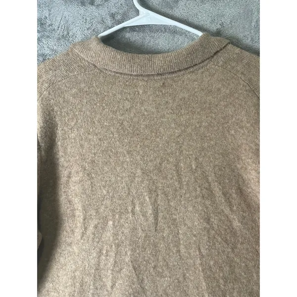 J.Crew Extra Soft Yarn Sweater Wool Brown Collared Pullover Preppy Quiet Luxury - Image 4