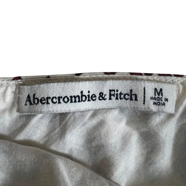 Abercrombie & Fitch Puff Sleeve Checkered Romper Burgundy Mod Retro Size M - Image 6