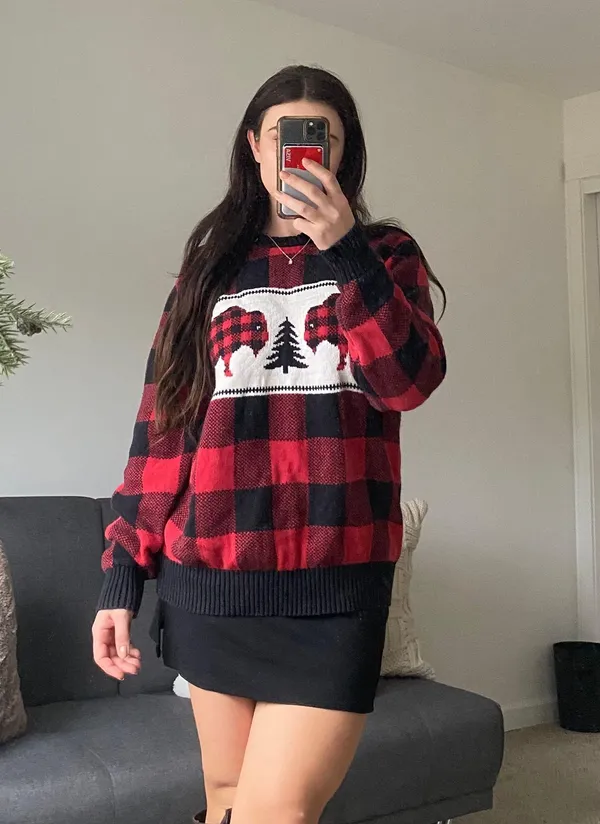 Christmas Sweater Red Size M - Image 2