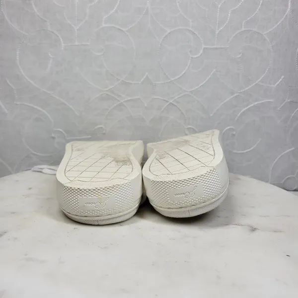 J.Crew Slip-on Sneakers Womens 8 White Canvas Slide On Lace Up Casual Mule - Image 11
