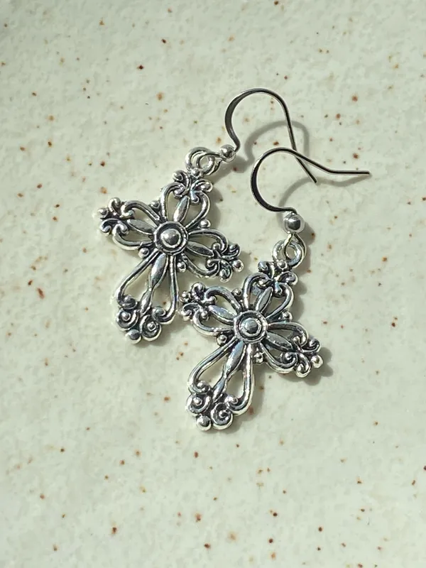 Handmade vintage antique goth cross earrings✝️ - Image 5