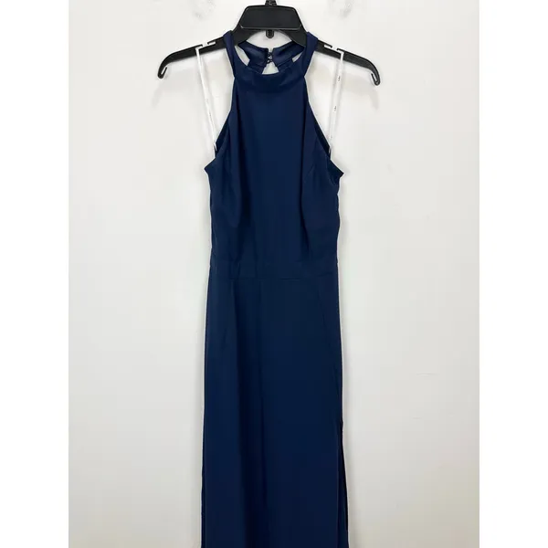 Lulus Confidently Charismatic Navy Blue Backless Halter Maxi Dress Large NWT - Image 6