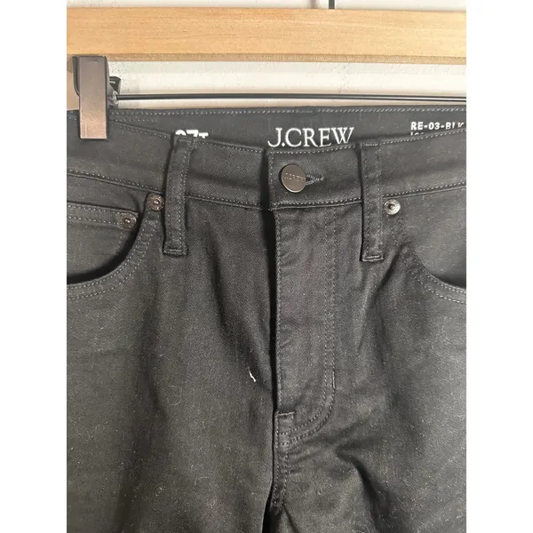 J.Crew 9"‎ High-Rise Slim Straight Jeans Black Denim RE-03-BLK Womens Size 27T - Image 4