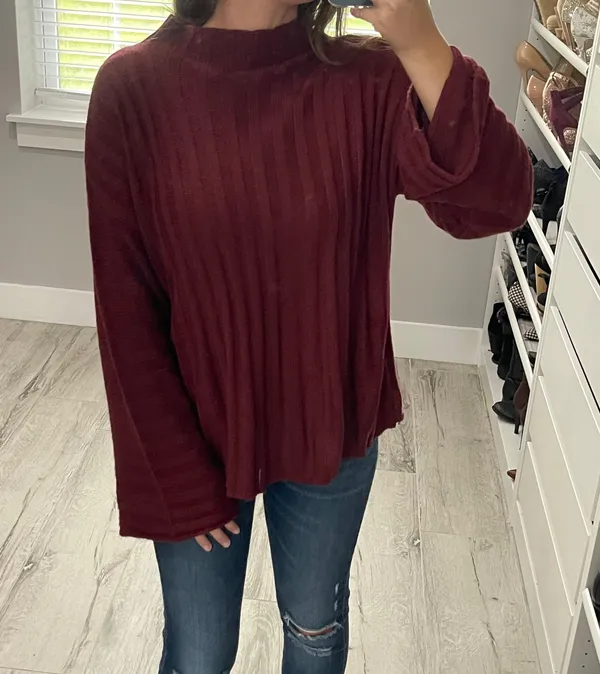 BP. Maroon Flare Sleeve Sweater - Image 4