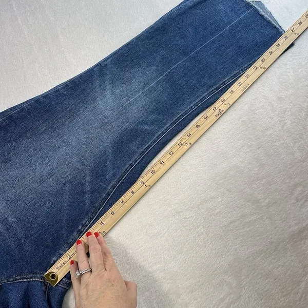 Vervet Plus 18 Jeans High Rise Raw Step Hem Crop Kick Flare Medium Wash‎ Stretch - Image 14