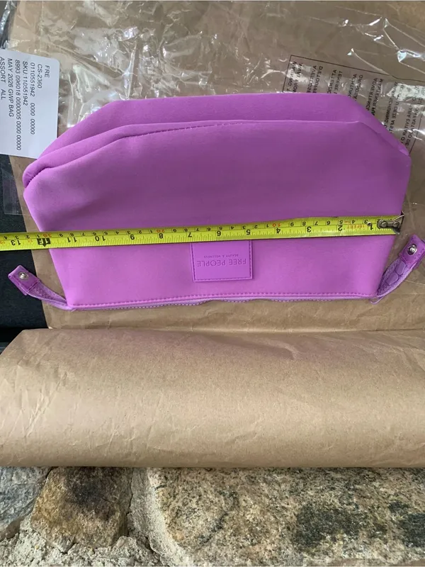 Free People Beauty & Wellness Makeup Bag Purple Zipper Cosmetic Travel Pouch - Image 5