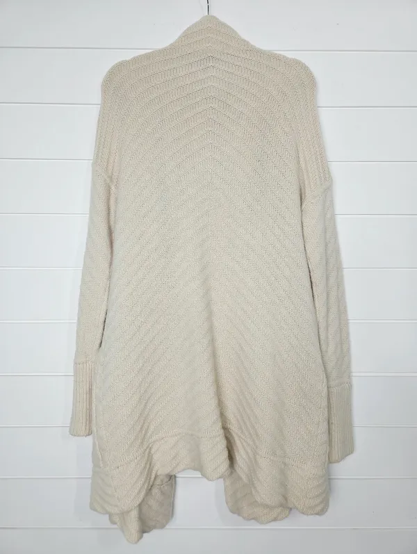 Tahari Cream Open-Front Knit Cardigan Wool Blend Sweater size M - Image 3
