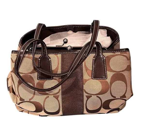 Tote Bag Beige Brown Signature F17424 bag/handbag - Image 4