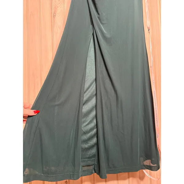 NWT Lulus Epitome of Allure Emerald Green Strapless Ruched Tulip Maxi Dress Sz M - Image 5